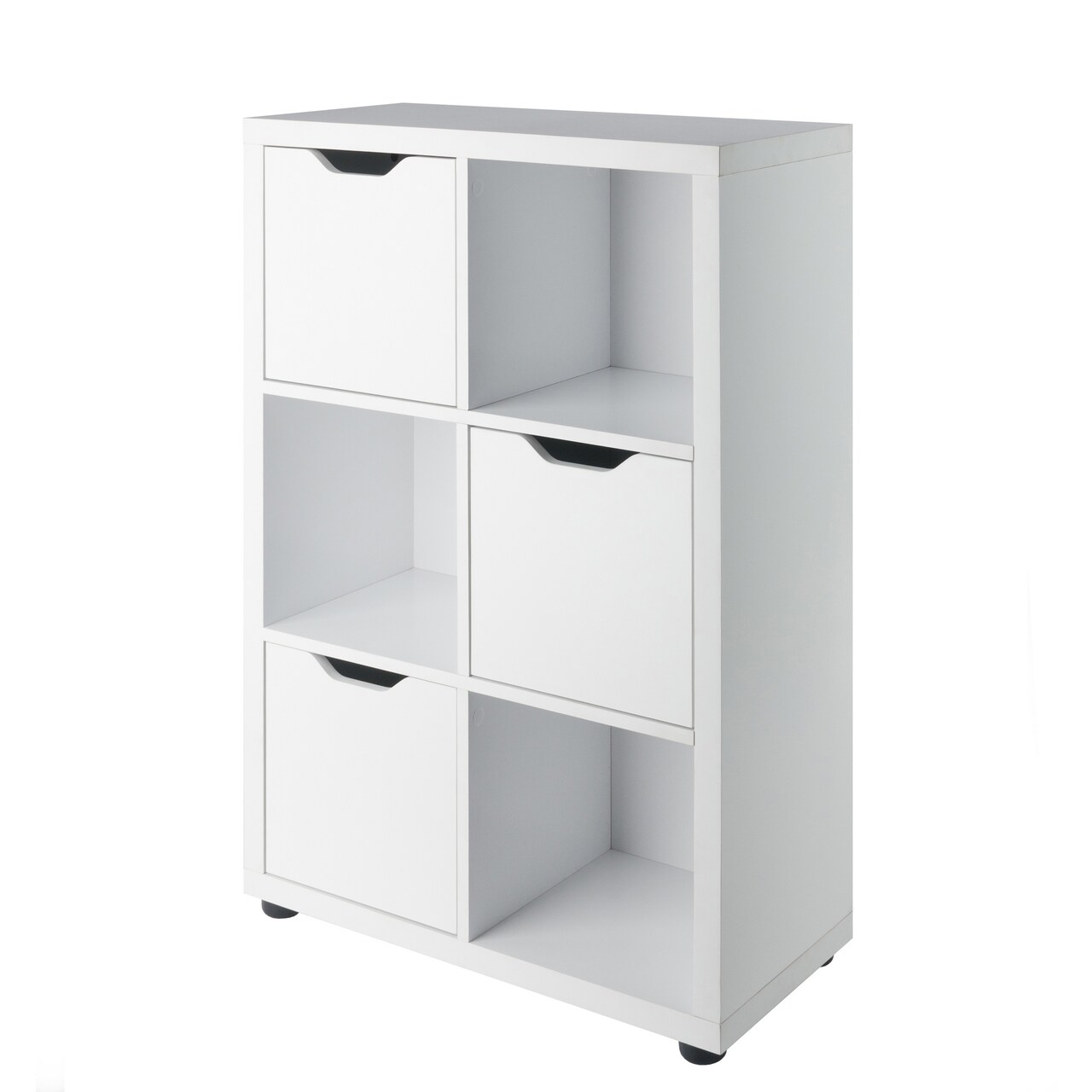 Contemporary Home Living Wooden Storage Cabinet with 6-Shelves - 37.5" - White